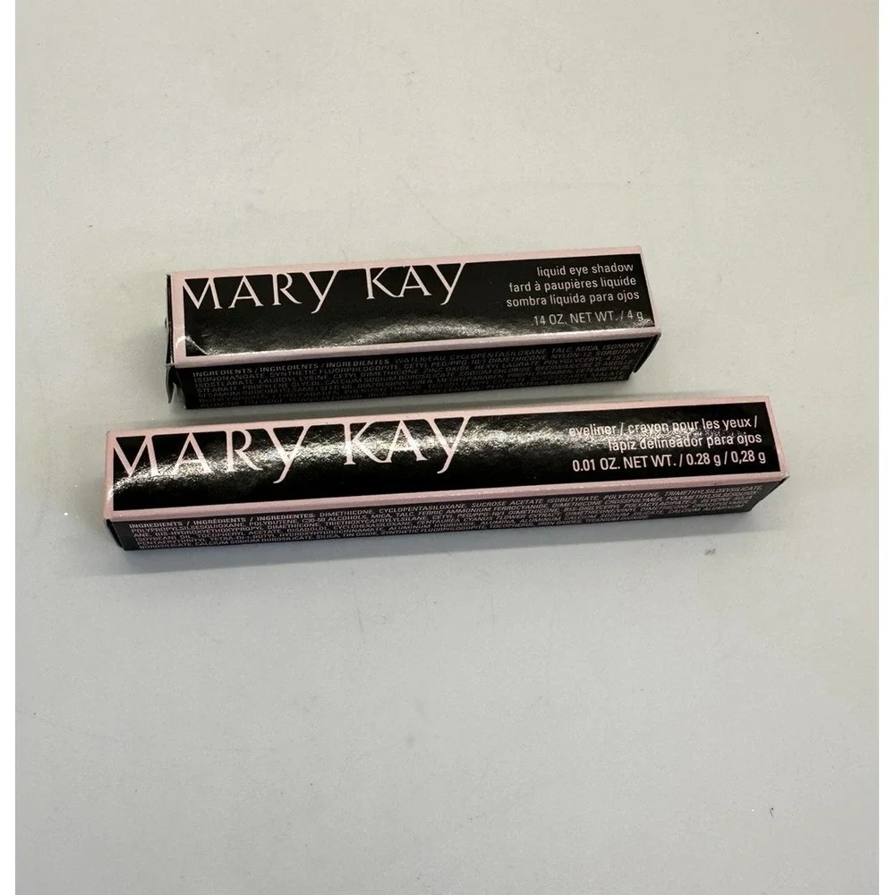 MARY KAY LIQUID EYE‎ SHADOW LIGHT BEAM And Black Eyeliner